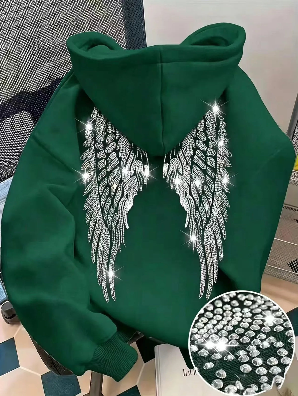 Wings and Rhinestone Hoodie