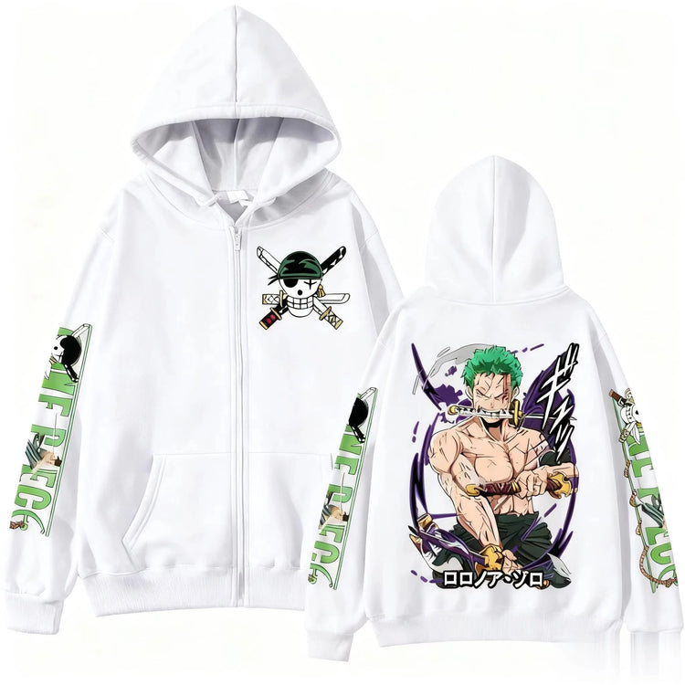 One Piece Zoro Zip Up Hoodie