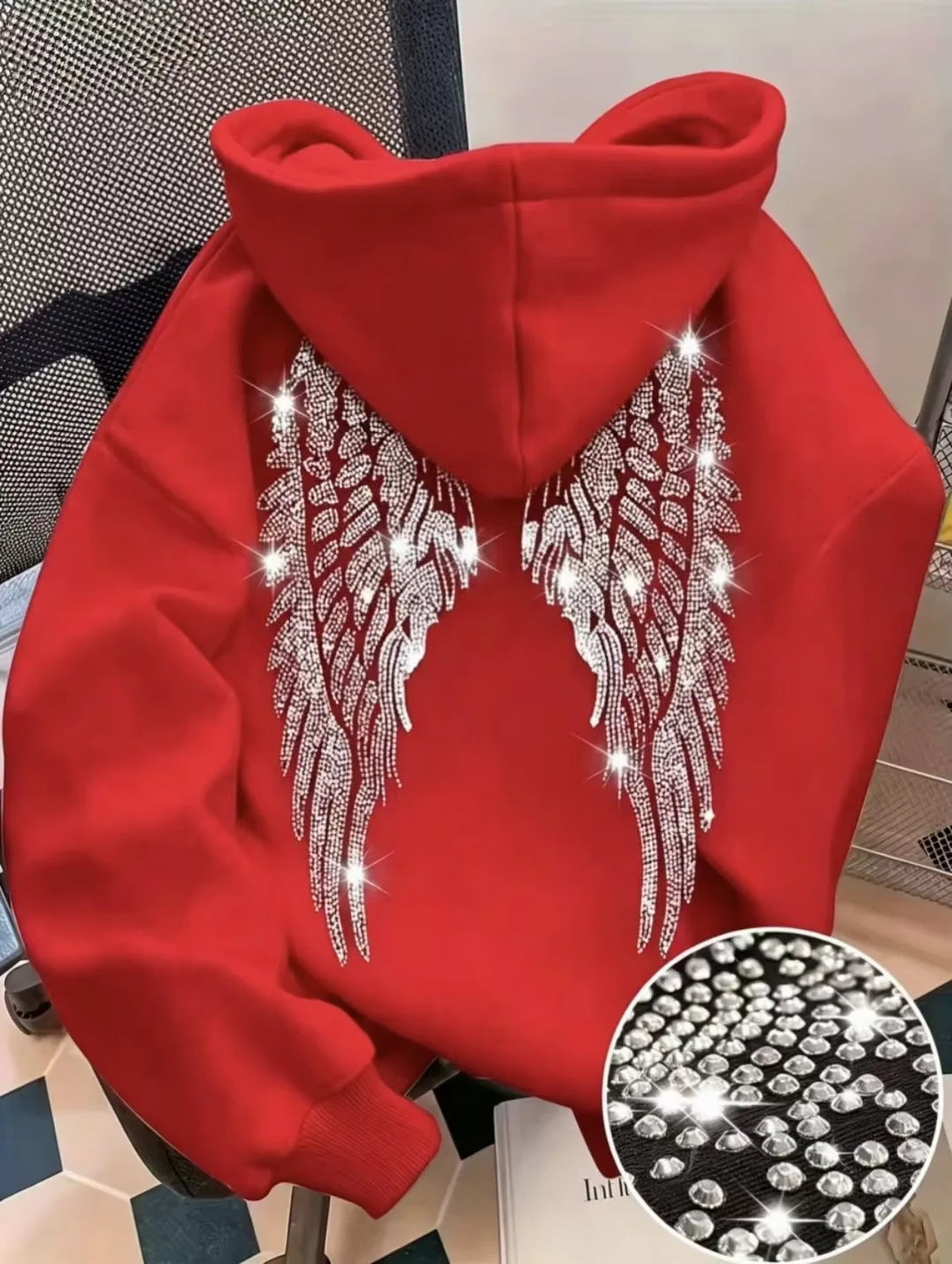 Wings and Rhinestone Hoodie
