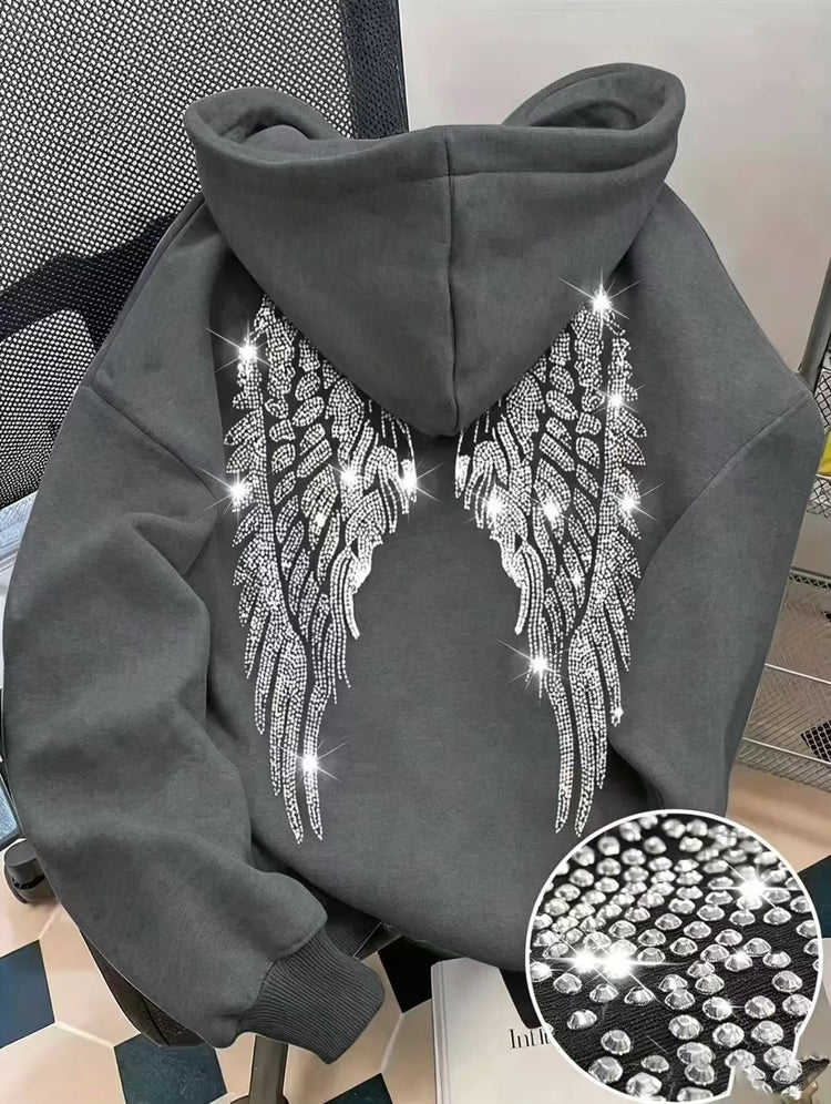 Wings and Rhinestone Hoodie
