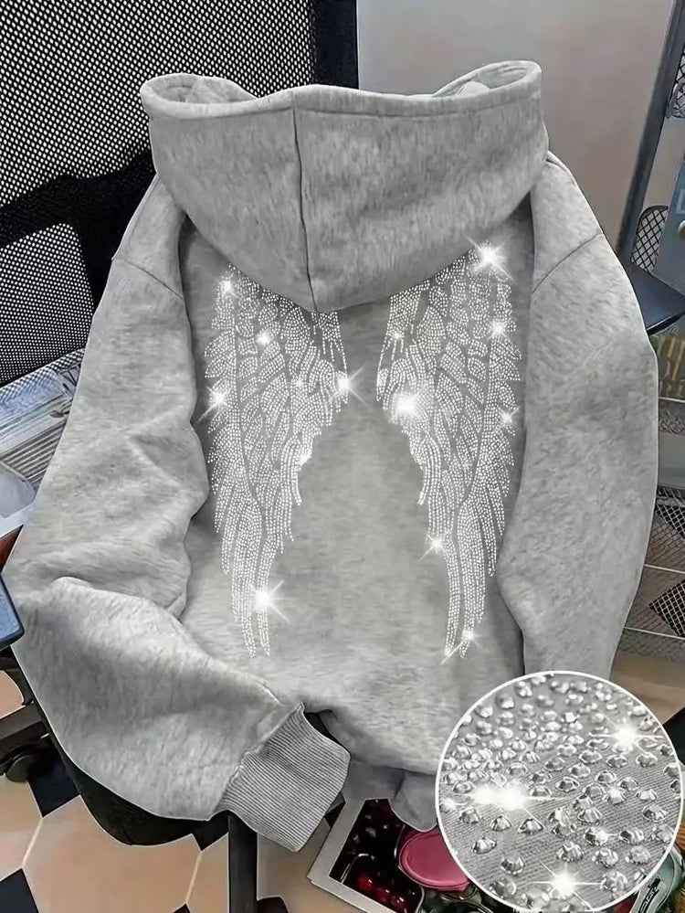 Wings and Rhinestone Hoodie