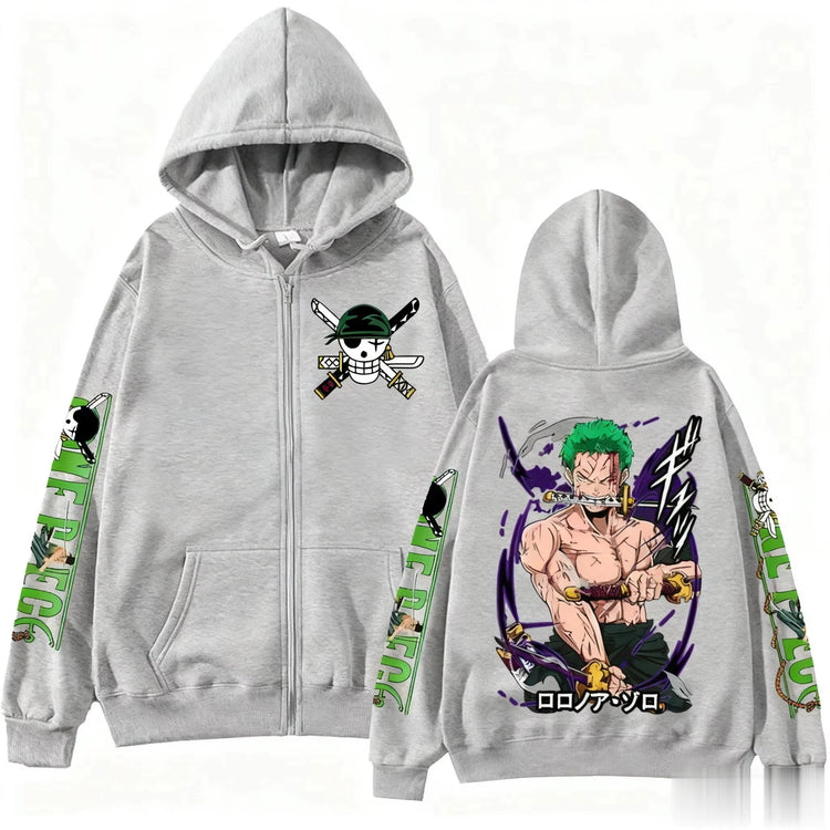 One Piece Zoro Zip Up Hoodie