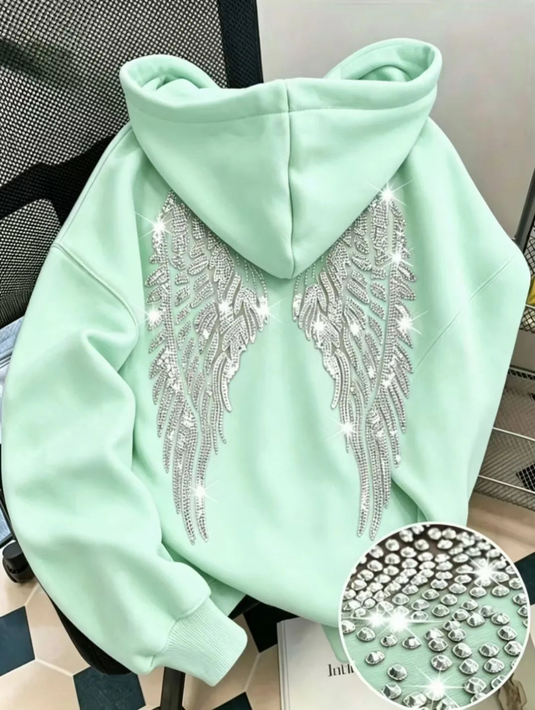 Wings and Rhinestone Hoodie