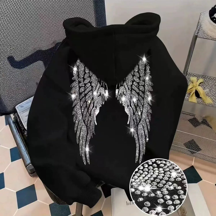 Wings and Rhinestone Hoodie