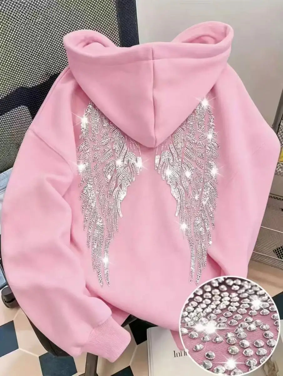 Wings and Rhinestone Hoodie