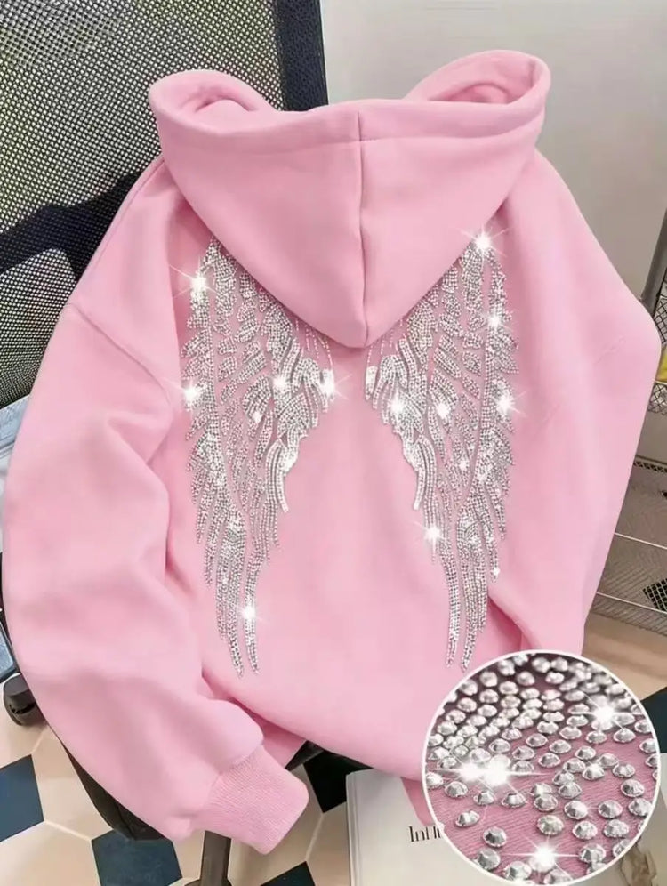 Wings and Rhinestone Hoodie