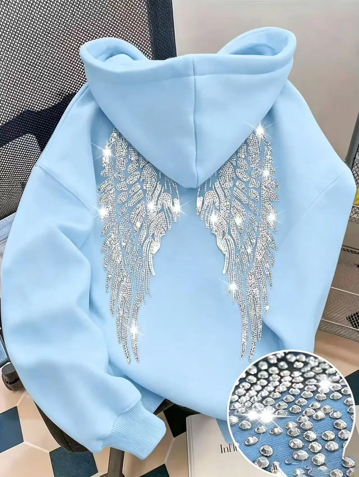 Wings and Rhinestone Hoodie