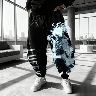 One Piece Luffy Blue Flame Joggers