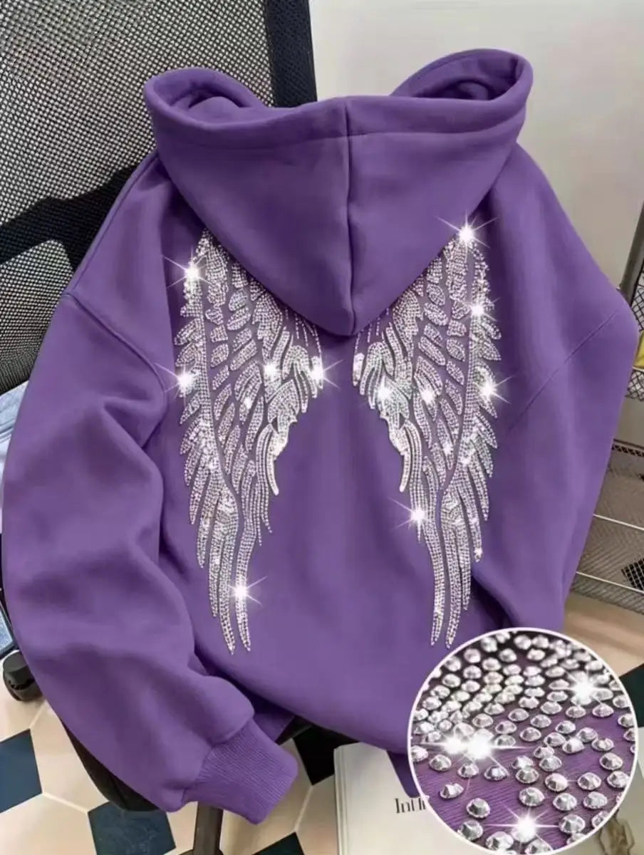 Wings and Rhinestone Hoodie