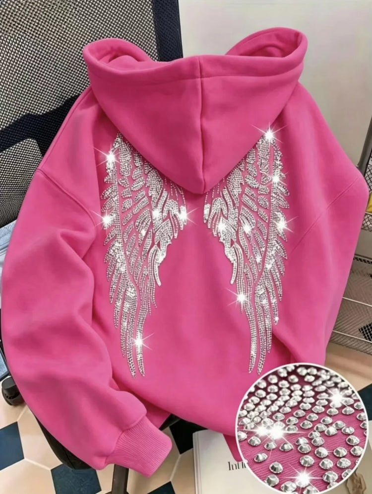 Wings and Rhinestone Hoodie