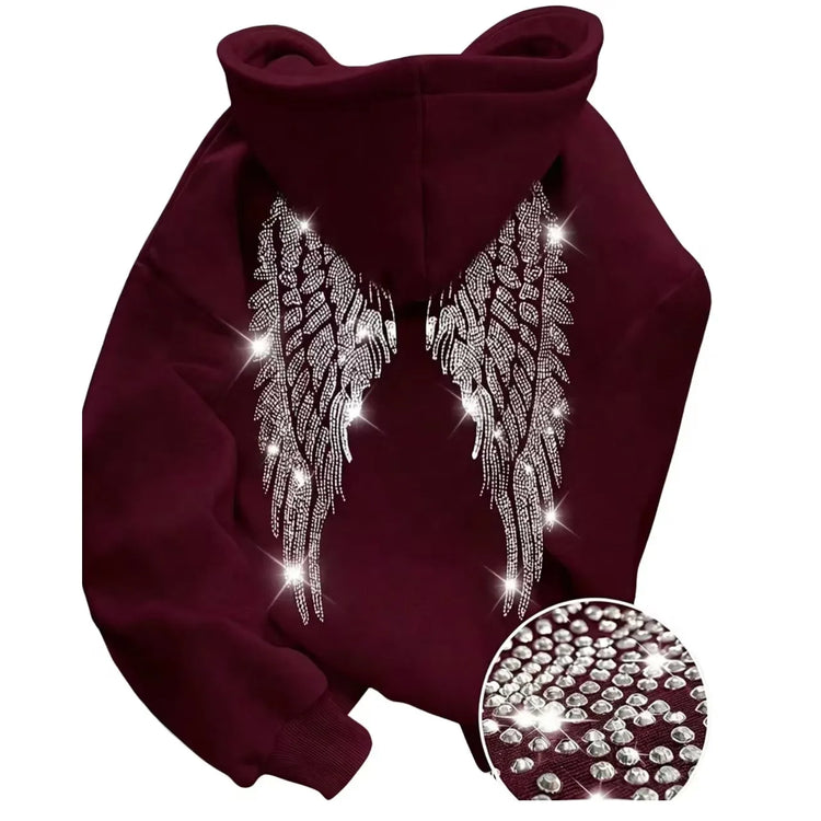 Wings and Rhinestone Hoodie
