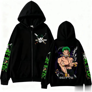 One Piece Zoro Zip Up Hoodie