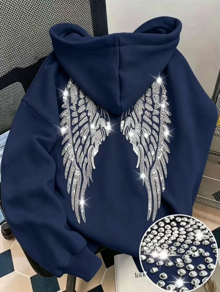 Wings and Rhinestone Hoodie