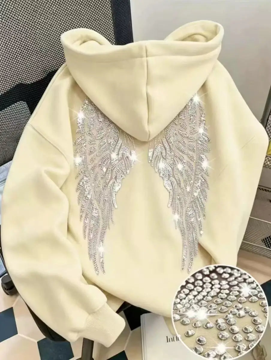 Wings and Rhinestone Hoodie